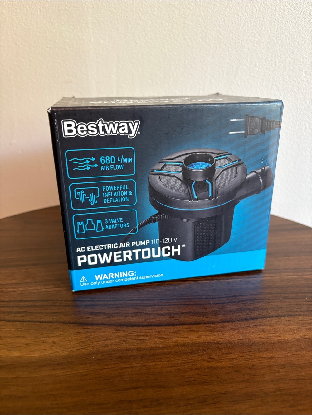 Bestway Powertouch AC Electric Air Pump in Black and Blue